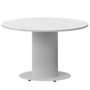 Стол нераздвижной Амур Обеденные столы в пластике Амур 1000 (Н-3822) Азул/Белый муар - фото 7338067