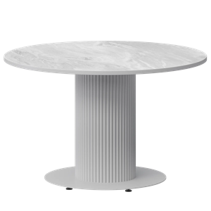 Стол нераздвижной Амур Обеденные столы в пластике Амур 1000 (Н-3822) Лавант/Белый муар - фото 7338069