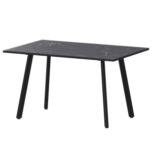 Стол нераздвижной Альфа Обеденные столы в пластике Альфа 1200 (Н-3815) Даркстоун/Черный муар - фото 7338092