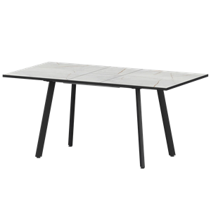 Стол раздвижной Альфа Обеденные столы в пластике Альфа 1100+300 R20 Серый Каспий/Черный муар - фото 7338120