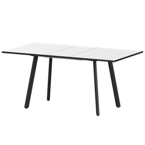 Стол раздвижной Альфа Обеденные столы в пластике Альфа 1100+300 R20 Супер Белый/Черный муар - фото 7338123