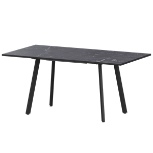 Стол раздвижной Альфа Обеденные столы в пластике Альфа 1100+300 R20 Даркстоун/Черный муар - фото 7338124