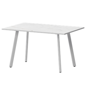 Стол нераздвижной Альфа Обеденные столы в пластике Альфа 1200 R20 Азул/Белый муар - фото 7338134