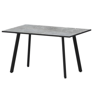 Стол нераздвижной Альфа Обеденные столы в пластике Альфа 1200 R20 Фаерстоун/Черный муар - фото 7338140