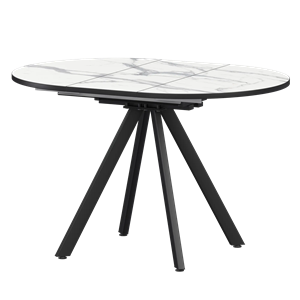 Стол раздвижной Байкал Обеденные столы в пластике Байкал 1000+300 (Н-3783) Мрамор Белый/Черный муар - фото 7343793