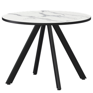 Стол нераздвижной Байкал Мини Обеденные столы в пластике Байкал 900 (Н-3820) Мрамор Белый/Черный муар - фото 7343813