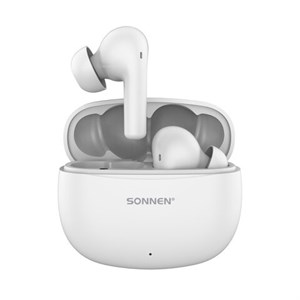 Наушники беспроводные TWS внутриканальные, гибридное шумоподавление ANC + ENC, SONNEN PREMIUM EP-BH34W, Bluetooth 5.3, белые, 514124 - фото 7365751