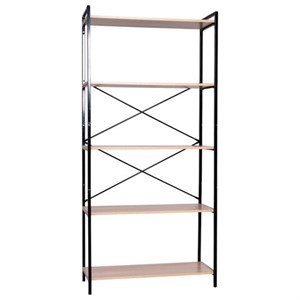 Стеллаж BRABIX "SMART SH-004", 904х360х1950 мм, ЛОФТ, 5 полок, металл/ЛДСП бунратти, каркас черный, 641944 - фото 7410214