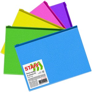 Папка-конверт на молнии МАЛОГО ФОРМАТА (180х250 мм) А5, цвет ассорти с блестками, 0,15 мм, STAFF, 274080 - фото 7437145