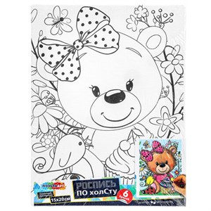 Картина детская по контуру, АССОРТИ 7 видов, 15х20 см, на подрамнике, акрил, кисти, МУЛЬТИ АРТ, 5896 - фото 7455325