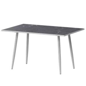 Стол нераздвижной Бетта Обеденные столы в пластике Бетта 1200 Даркстоун/Белый муар - фото 7458430