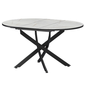 Стол раздвижной Геометрия 2 Обеденные столы в пластике Геометрия 2 1000+300 (Н-3783) Серый Каспий/Черный муар - фото 7458431