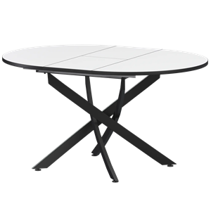 Стол раздвижной Геометрия 2 Обеденные столы в пластике Геометрия 2 1000+300 (Н-3783) Супер Белый/Черный муар - фото 7458437