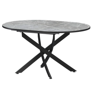 Стол раздвижной Геометрия 2 Обеденные столы в пластике Геометрия 2 1000+300 (Н-3783) Фаерстоун/Черный муар - фото 7458439