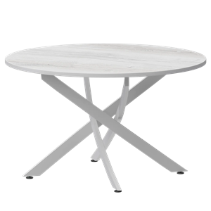 Стол нераздвижной Геометрия 2 Обеденные столы в пластике Геометрия 2 1000 (Н-3782) Фрост/Белый муар - фото 7458440