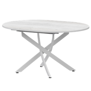 Стол раздвижной Геометрия 2 Обеденные столы в пластике Геометрия 2 1000+300 (Н-3783) Фрост/Белый муар - фото 7458441