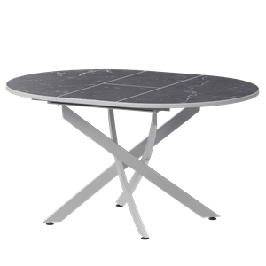 Стол раздвижной Геометрия 2 Обеденные столы в пластике Геометрия 2 1000+300 (Н-3783) Даркстоун/Белый муар - фото 7458444