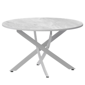 Стол нераздвижной Геометрия 2 Обеденные столы в пластике Геометрия 2 1000 (Н-3782) Лавант/Белый муар - фото 7458449