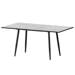 Стол раздвижной Бетта Обеденные столы в пластике Бетта 1100+300 Серый Каспий/Черный муар - фото 7458464