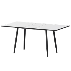 Стол раздвижной Бетта Обеденные столы в пластике Бетта 1100+300 Супер Белый/Черный муар - фото 7458470
