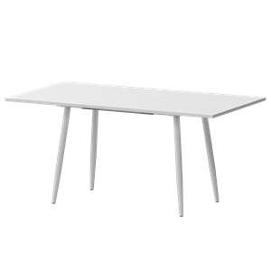 Стол раздвижной Бетта Обеденные столы в пластике Бетта 1100+300 Супер Белый/Белый муар - фото 7458478
