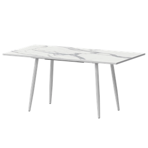 Стол раздвижной Бетта Обеденные столы в пластике Бетта 1100+300 Мрамор Белый/Белый муар - фото 7458481