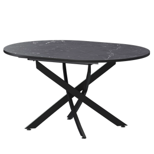 Стол раздвижной Геометрия Обеденные столы в пластике Геометрия 900+300 (Н-3784) Даркстоун/Черный муар - фото 7458483