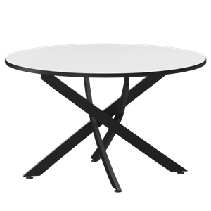 Стол нераздвижной Геометрия Обеденные столы в пластике Геометрия 900 (Н-3823) Супер Белый/Черный муар - фото 7458499