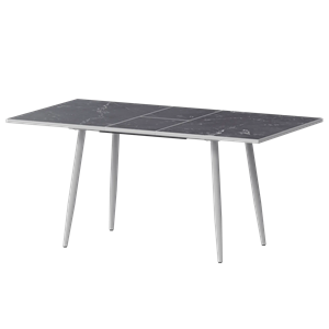 Стол раздвижной Бетта Обеденные столы в пластике Бетта 1200+300 Даркстоун/Белый муар - фото 7458504