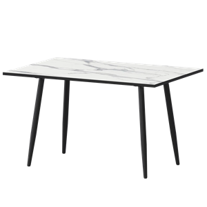 Стол нераздвижной Бетта Обеденные столы в пластике Бетта 1200 Мрамор Белый/Черный муар - фото 7458505