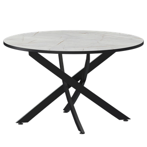 Стол нераздвижной Геометрия 2 Обеденные столы в пластике Геометрия 2 1000 (Н-3782) Серый Каспий/Черный муар - фото 7458508