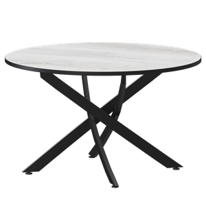 Стол нераздвижной Геометрия 2 Обеденные столы в пластике Геометрия 2 1000 (Н-3782) Фрост/Черный муар - фото 7458514