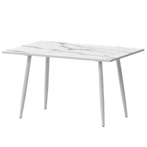 Стол нераздвижной Бетта Обеденные столы в пластике Бетта 1200 Мрамор Белый/Белый муар - фото 7458524