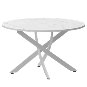 Стол нераздвижной Геометрия Обеденные столы в пластике Геометрия 900 (Н-3823) Азул/Белый муар - фото 7458533