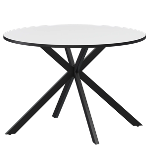 Стол нераздвижной Грань Обеденные столы в пластике Грань 900 (Н-3824) Супер Белый/Черный муар - фото 7458536