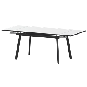 Стол раздвижной Гранд Обеденные столы в пластике Гранд 1200+300+300 (Н-3778) Супер Белый/Черный муар - фото 7458540