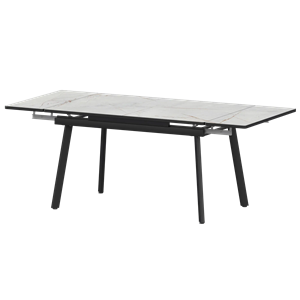 Стол раздвижной Гранд Обеденные столы в пластике Гранд 1400+300+300 (Н-3799) Серый Каспий/Черный муар - фото 7458543