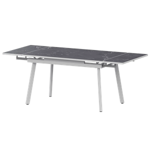 Стол раздвижной Гранд Обеденные столы в пластике Гранд 1400+300+300 (Н-3799) Даркстоун/Белый муар - фото 7458552