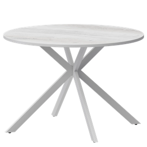 Стол нераздвижной Грань 2 Обеденные столы в пластике Грань 2 1000 (Н-3879) Фрост/Белый муар - фото 7458560