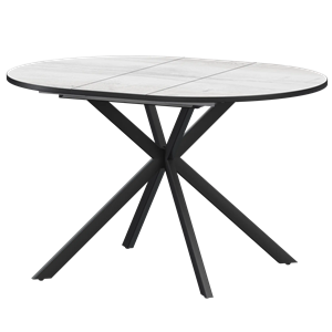 Стол раздвижной Грань 2 Обеденные столы в пластике Грань 2 1000+300 (Н-3783) Фрост/Черный муар - фото 7458564