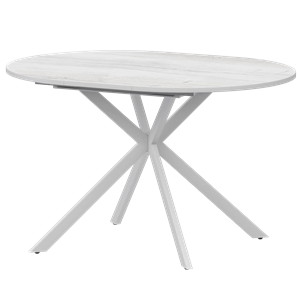 Стол раздвижной Грань 2 Обеденные столы в пластике Грань 2 1000+300 (Н-3783) Фрост/Белый муар - фото 7458565