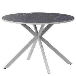 Стол нераздвижной Грань 2 Обеденные столы в пластике Грань 2 1000 (Н-3879) Даркстоун/Белый муар - фото 7458567