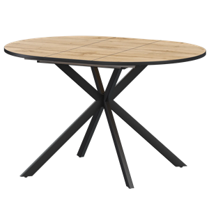 Стол раздвижной Грань 2 Обеденные столы в пластике Грань 2 1000+300 (Н-3783) Дуб Вотан/Черный муар - фото 7458571