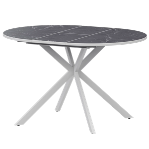 Стол раздвижной Грань Обеденные столы в пластике Грань 900+300 (Н-3784) Даркстоун/Белый муар - фото 7458581