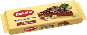 Торт вафельный ЯШКИНО глазированный с какао и фундуком, 250 г - фото 7463427