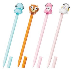 Ручка с топпером шариковая масляная FUNSTER (ФАНСТЕР) "TOPPER MIX", СИНЯЯ, корпус ассорти, пишущий узел 0,7 мм, линия письма 0,35 мм, 144368 - фото 7527228