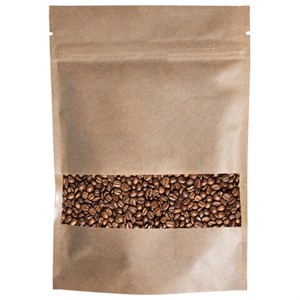 Пакет дой-пак с замком ZIP LOCK, крафт с окном 60 мм, 200х300 + 50 мм, 100 штук, 150 мкм, BRAUBERG, 700694 - фото 7527370