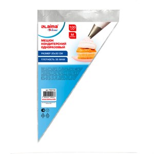 Мешок кондитерский одноразовый 20 х 30 см, размер M, КОМПЛЕКТ 100 штук, 35 мкм, LAIMA Home, 700702 - фото 7527379