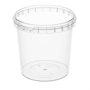 Банка с крышкой 1000 мл, пластиковая, под пресервы, с контрольным замком, диаметр 122 мм, ВЗЛП, 1217КП - фото 7539967