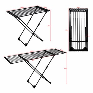 Сушилка напольная для белья раскладная, 3 зоны сушки, 20 метров, LAIMA HOME DUO SLIDING BLACK, 700469 - фото 7540001